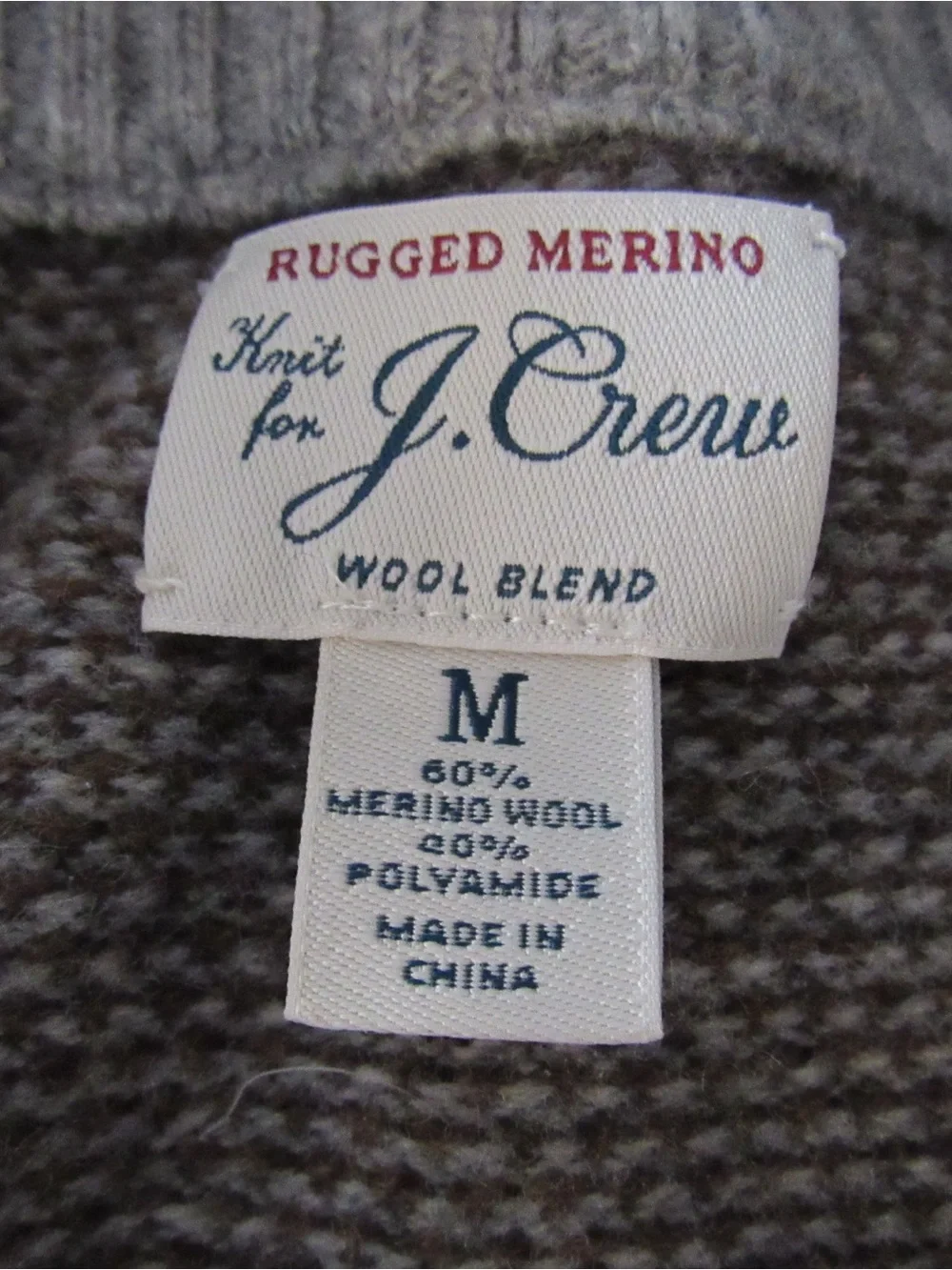 J Crew Rugged Merino Gray Sweater Medium Birdseye Half Zip Pullover Mock Neck